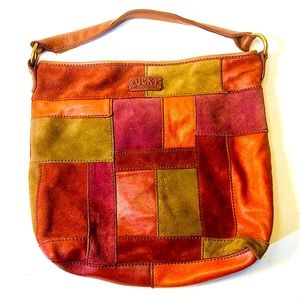 Lucky Brand Suede Patchwork Tote Shoulder Bag